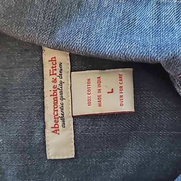 Y2K Abercrombie & Fitch Basic Denim Jacket Sz L Made in India - Picture 4 of 4